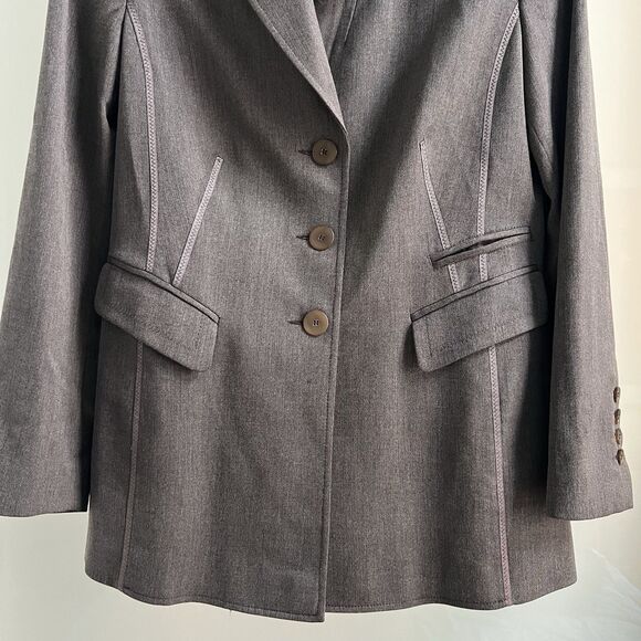 Bianca Grey Blazer Trench Coat Size 8 European Fashion - Picture 3 of 8